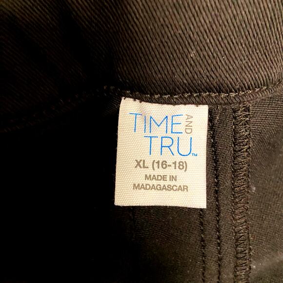 Time & Tru Jeans Stretch XL 16/18 Jeggings Pull On Black Pants Slacks Time and - Picture 5 of 9